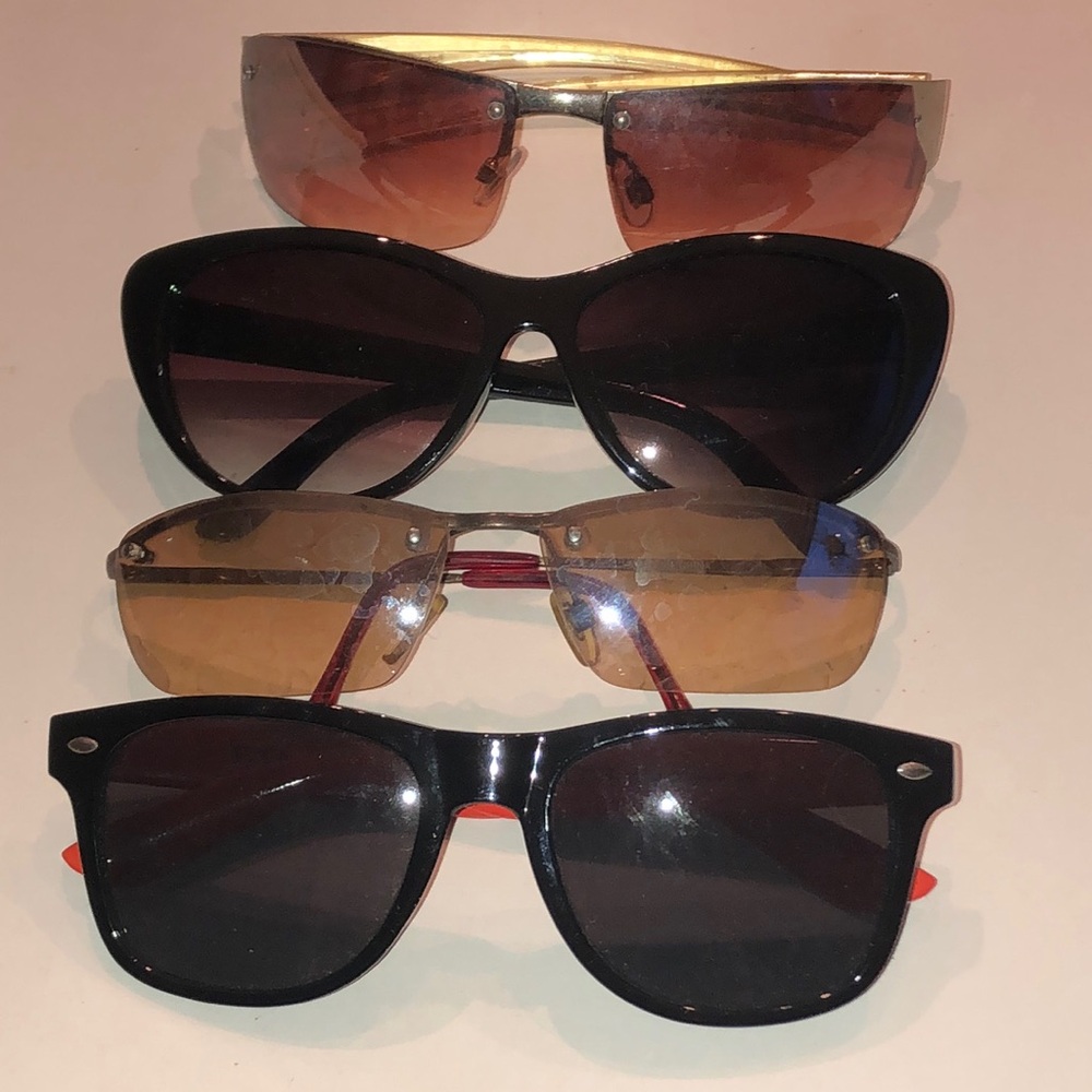 Lot of 4 Black Brown Women’s Sunglasses